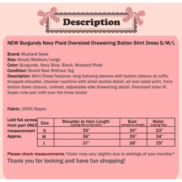 Plaid Checker Drawstring Oversize Cute Shirt Dress - Picture 8 of 8